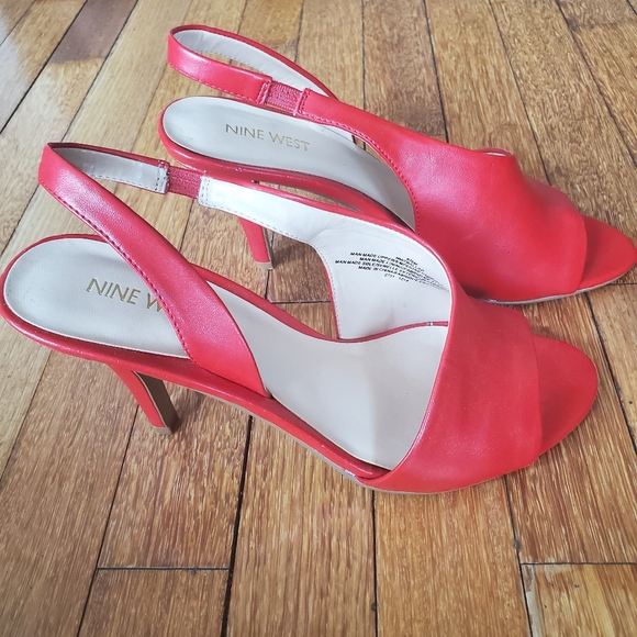Nine west red sandals heels 9.5 - Picture 7 of 7